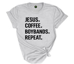 Jesus Coffee Boybands Repeat Tee