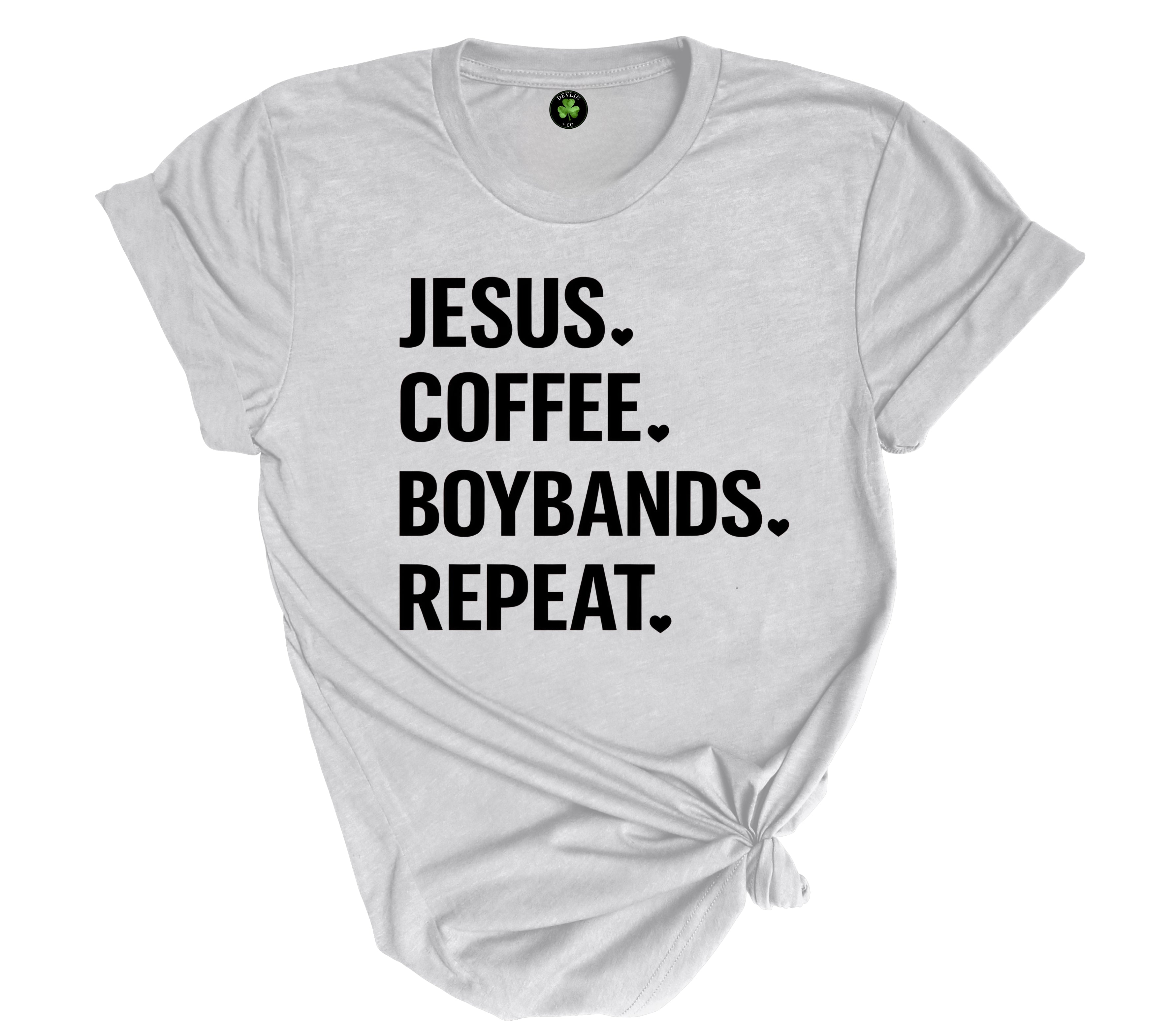 Jesus Coffee Boybands Repeat Tee