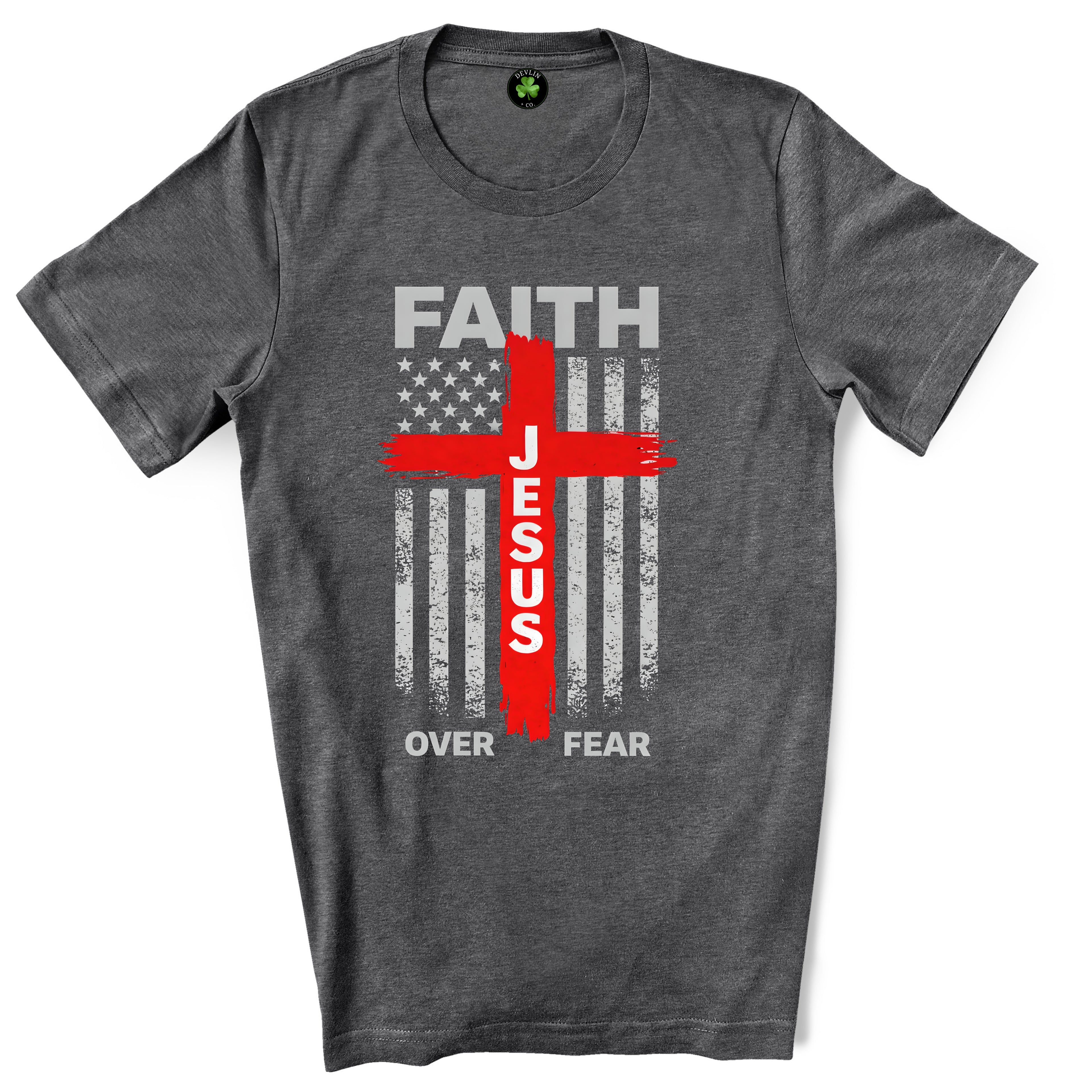 Faith Over Fear Flag & Cross Tee