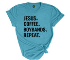 Jesus Coffee Boybands Repeat Tee