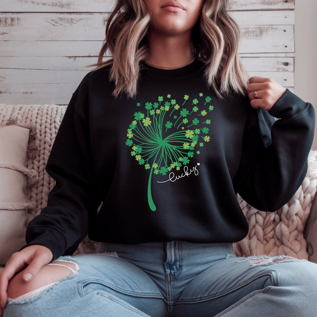 Dandelion Shamrocks Lucky Crewneck